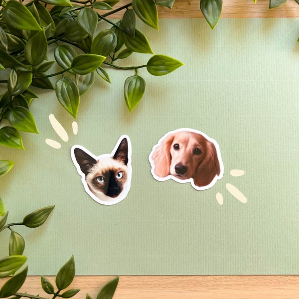 Personalized Pet Sticker / Custom Pet Stickers / Pet Photo Sticker / Pet Portrait Sticker / Matte Vinyl, Water-Resistant!