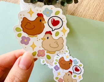Stardew Valley Chicken Sticker l Farm Animals Vinyl Waterproof Sticker, Cute Cozy Gaming Decal For Laptop/Journal
