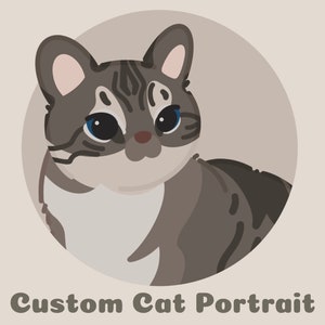 Personalised Cat Drawing / Custom Pet Portrait / Pet Portrait in Cartoon Artstyle / Digital Art Commission / Gift Idea / Cute Kitten