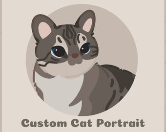 Personalized Cat Portrait l Custom Cartoon Pet Drawing, Digital Art Commission, Cute Kitten Gift Idea