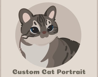 Personalised Cat Drawing / Custom Pet Portrait / Pet Portrait in Cartoon Artstyle / Digital Art Commission / Gift Idea / Cute Kitten