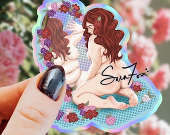Beauty As You Are Holographic Sticker | Self Love Sticker | BBW Sticker | Plus Size floral Sticker for planner, notebook, laptop, etc