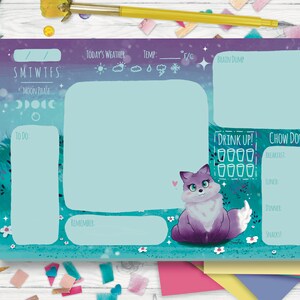 Purple Fox Day Planner: Moon Phase & Water Tracker