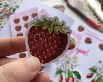 Vintage Strawberry Single Sticker
