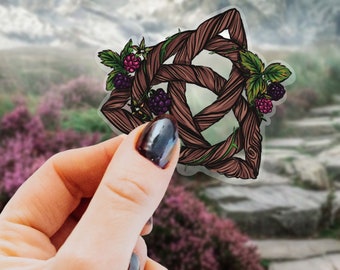 Bramble Triquetra Vinyl Sticker for laptops, water bottles, phone cases, etc. Can be used in resin products as well.