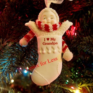 SNOWBABIES I Love My Grandpa Stocking Ornament BRAND NEW