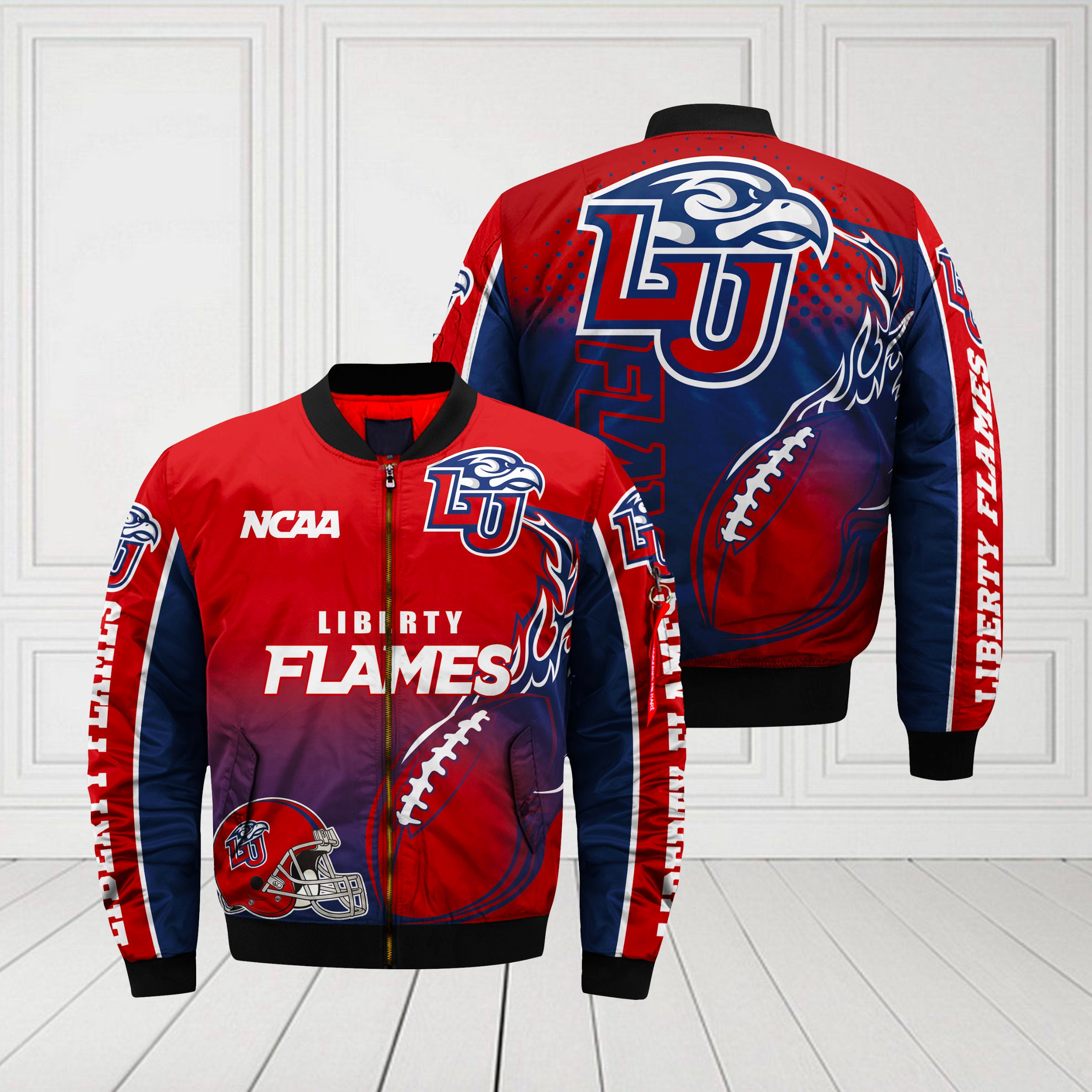 NCAA Liberty Flames Bomber Jacket All Printed 3D Full 3D | Etsy