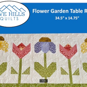Digital Flower Garden Table Runner Quilt Pattern