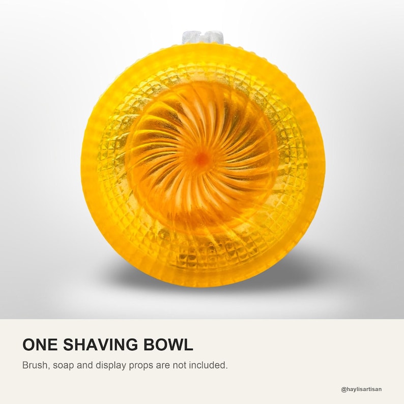 What is included: one shaving bowl. Brush, soap and display props are not included.