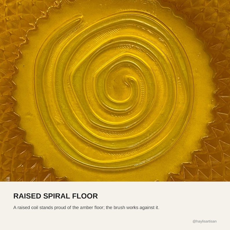 Amber Resin Shaving Bowl, Translucent Lather Cup, Spiral Floor (120mm) image 8
