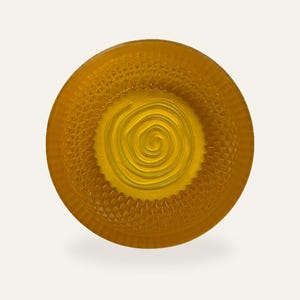 Amber Resin Shaving Bowl, Translucent Lather Cup, Spiral Floor (120mm) image 1