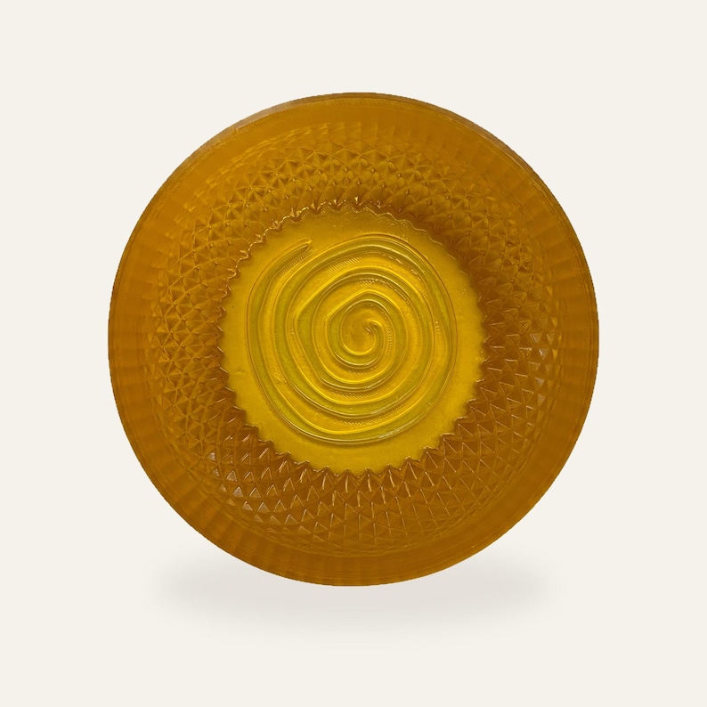Amber Resin Shaving Bowl, Translucent Lather Cup, Spiral Floor (120mm) image 1