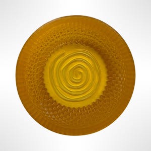 Amber Resin Shaving Bowl, Translucent Lather Cup, Spiral Floor (120mm) image 2