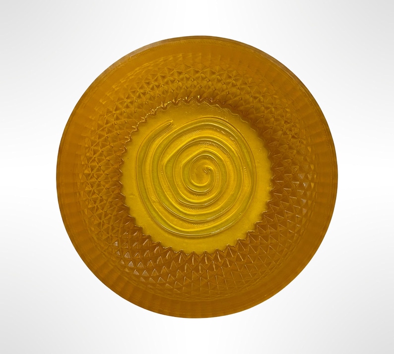 Amber Resin Shaving Bowl, Translucent Lather Cup, Spiral Floor (120mm) image 2