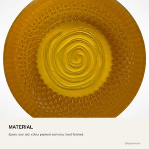 Amber Resin Shaving Bowl, Translucent Lather Cup, Spiral Floor (120mm) image 10