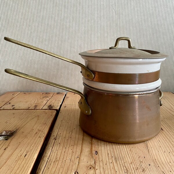 Vintage Copper Double Boiler Pot