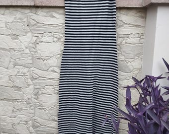 Robe longue débardeur à rayures années 90 - Sans manches / Gris noir / Décontractée