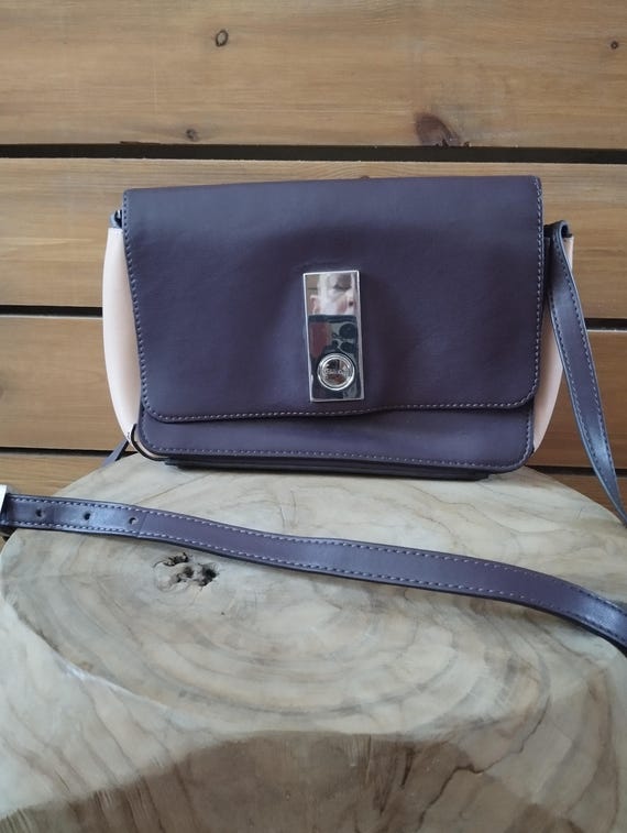 00s Calvin Klein Purple Faux Leather Crossbody Bag