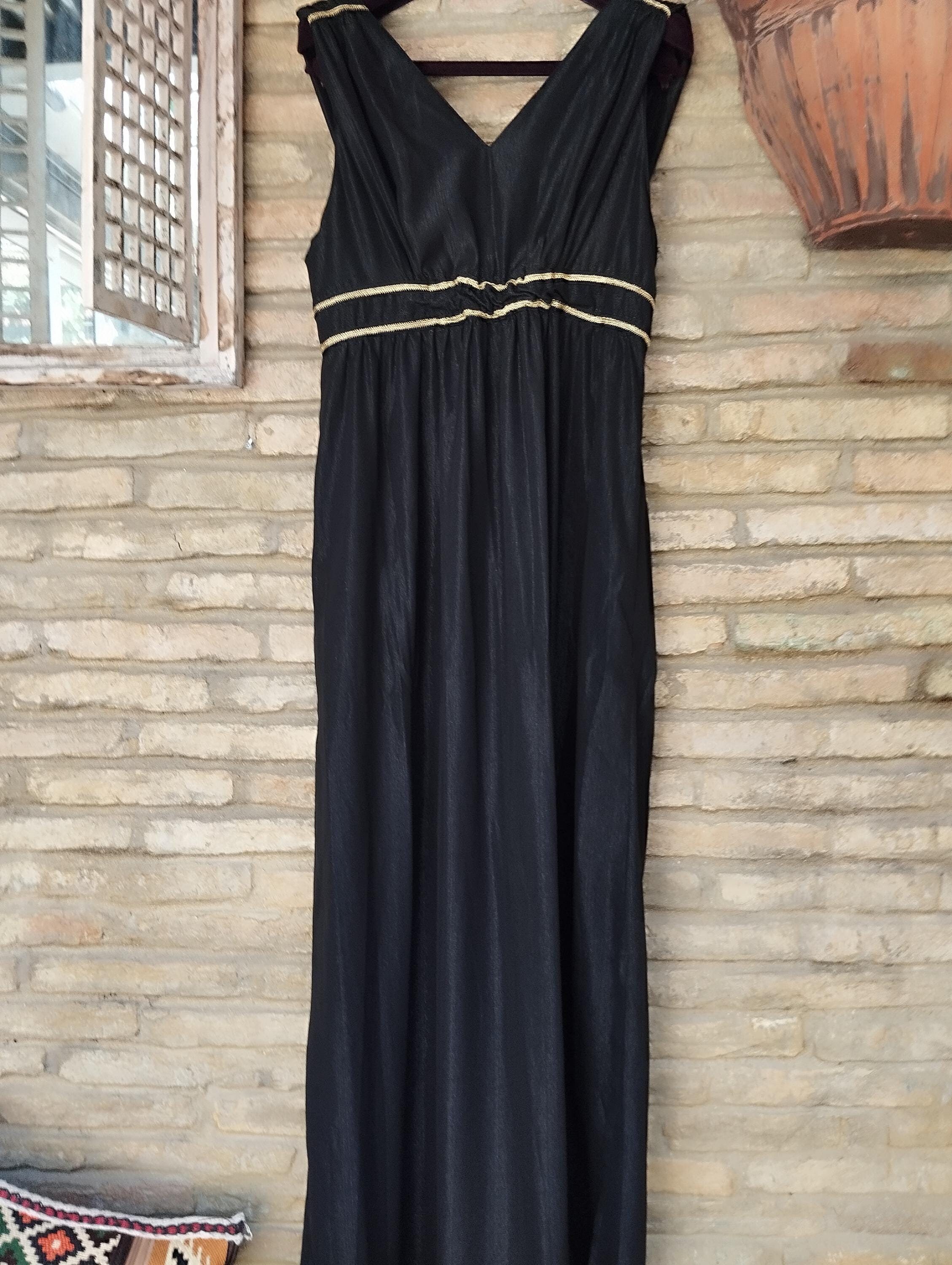 Black grecian dress Etsy