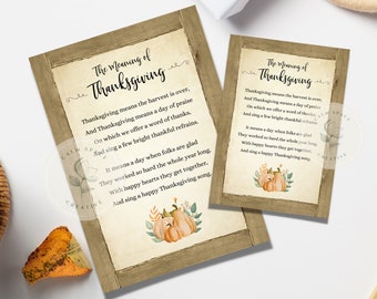 Printable Thanksgiving Poem | Thanksgiving Decor | Thanksgiving Table | Thanksgiving Party | Printable Poem | Digital Download