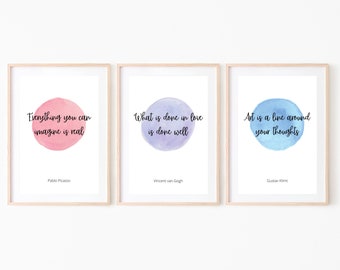 Set of Three Quotes About Art | Printable Wall Decor | Quotes About Life | Digital Wall Art | Inspirational Quote Wall Art
