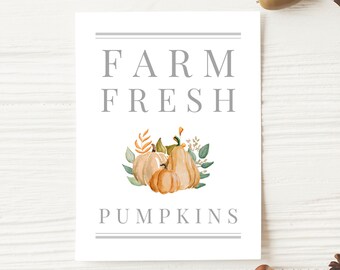 Farm Fresh Pumpkins Printable Wall Art | Pumpkin Fall Printable | DIY Autumn Decor | Fall Home Decor