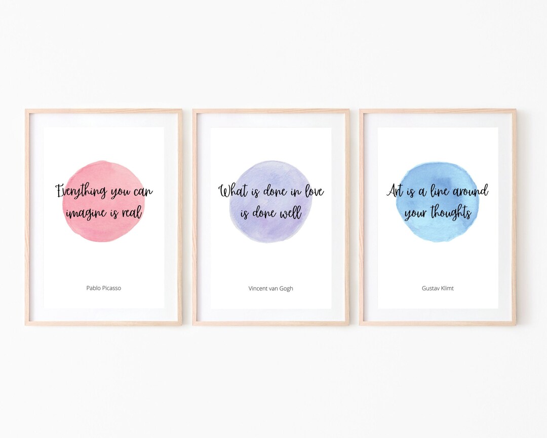Set of Three Quotes About Art | Printable Wall Decor | Quotes About ...