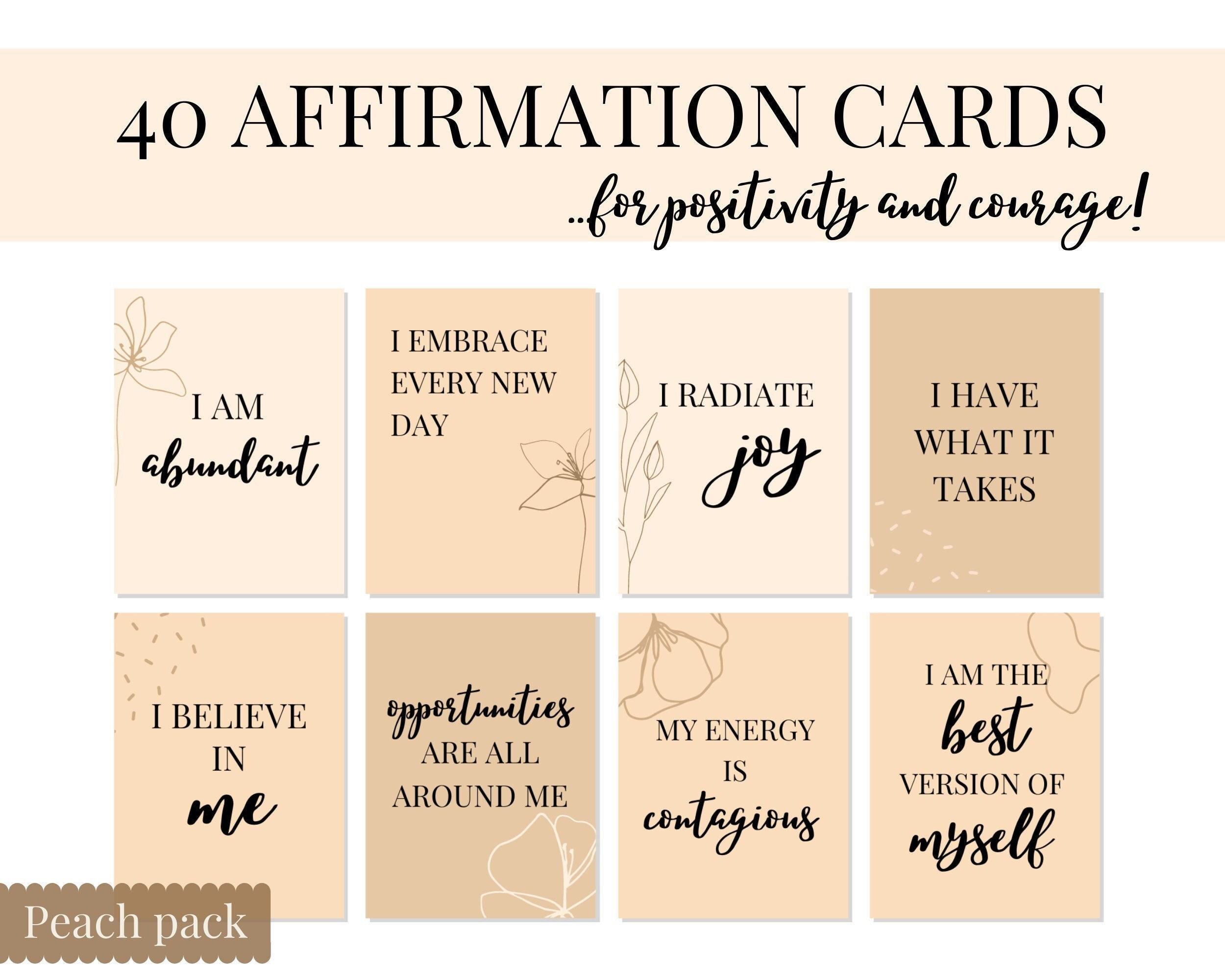 Printable Affirmation Cards Positive Affirmations Self - Etsy