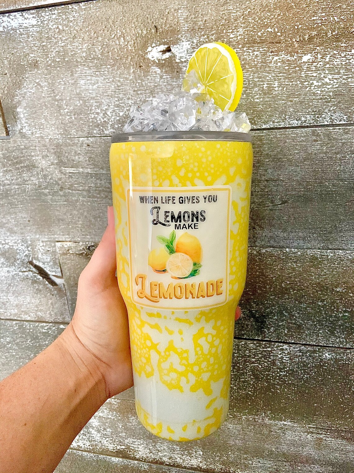 When Life Gives You Lemons Epoxy Tumbler removable ice lemon Etsy
