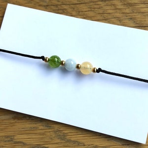 Birthstone bracelet with three stones personalized - Birthstone bracelet - bracelet born stone month family birthday