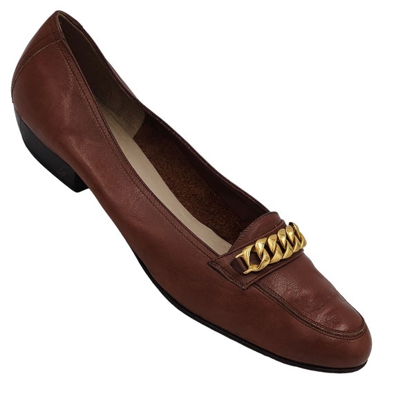 Vintage Salvatore Ferragamo Womens 7.5 Brown Leat… - image 1