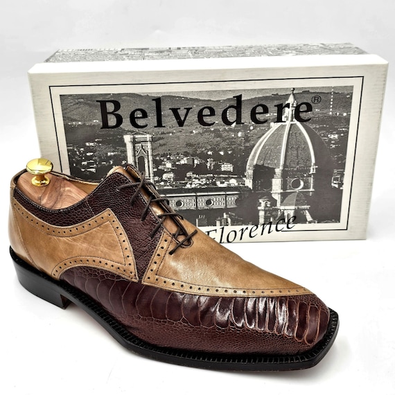 Vintage Exotic Belvedere Men's 10 Two-tone Brown … - image 1
