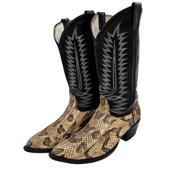 Cowtown Exotic Rattlesnake Cowboy Boots Mens 10.5… - image 2