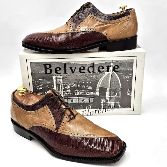 Vintage Exotic Belvedere Men's 10 Two-tone Brown … - image 3