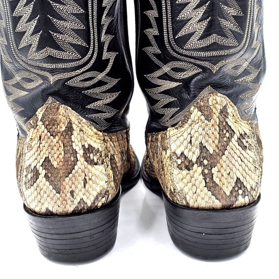 Cowtown Exotic Rattlesnake Cowboy Boots Mens 10.5… - image 7