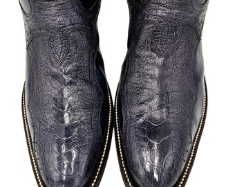 Rios of Mercedes Exotic Ostrich Leg Cowboy Boots Men's 10.5D Navy Blue Western