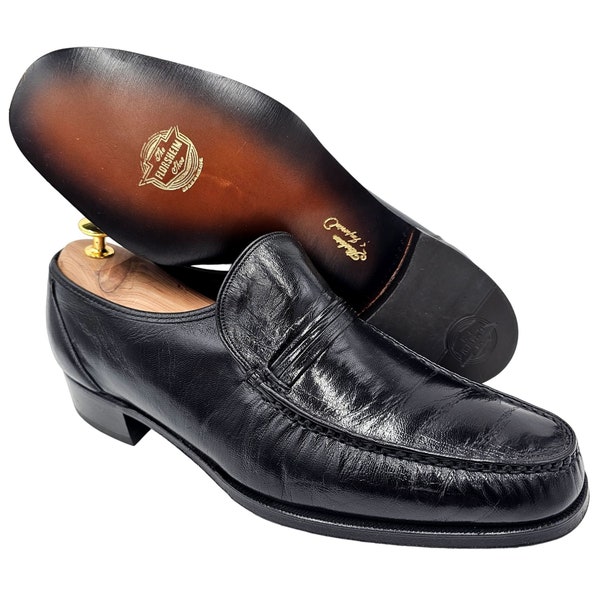 NEW Vintage Florsheim Imperial Men's size 10.5 Black Leather Dress Shoes Loafers