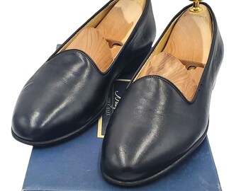 Vintage Bragano Black Dress Loafer Shoes 9M Calfskin Cole Haan 1873 Pump Slipper