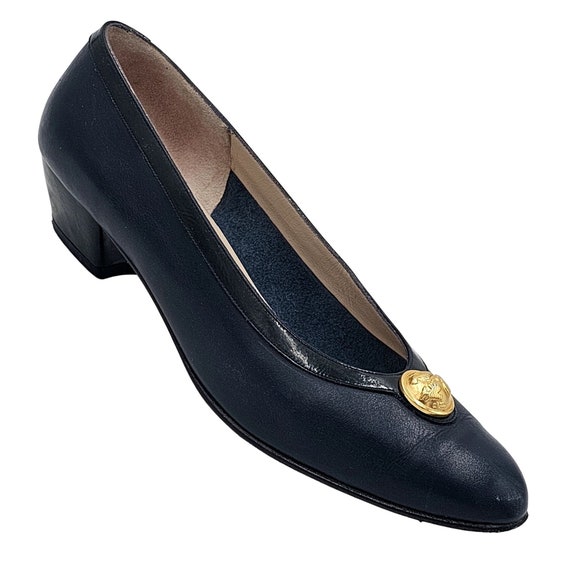 Vintage Salvatore Ferragamo Womens 8 Navy Blue It… - image 10