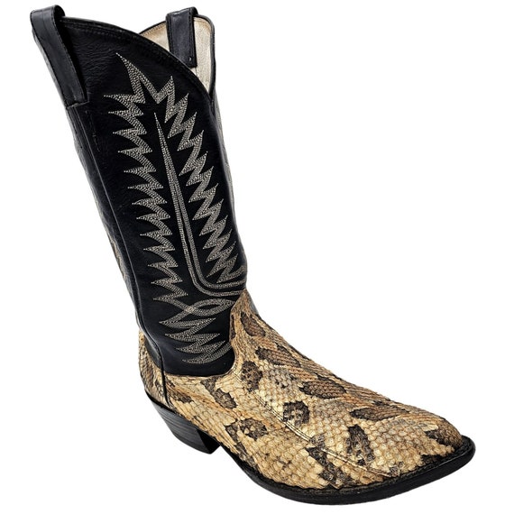 Cowtown Exotic Rattlesnake Cowboy Boots Mens 10.5… - image 5