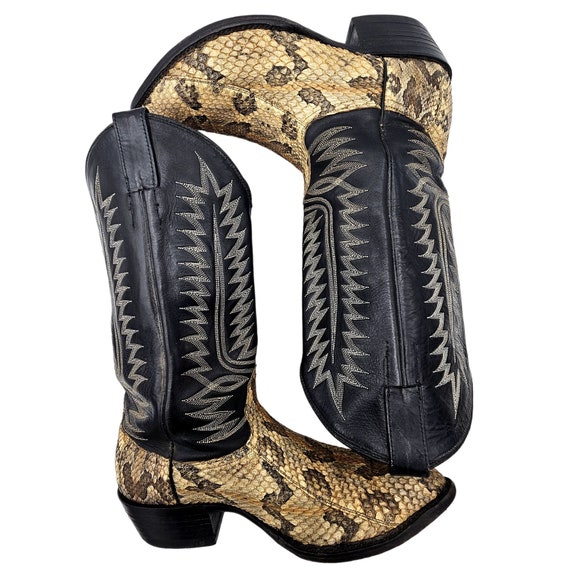 Cowtown Exotic Rattlesnake Cowboy Boots Mens 10.5… - image 10