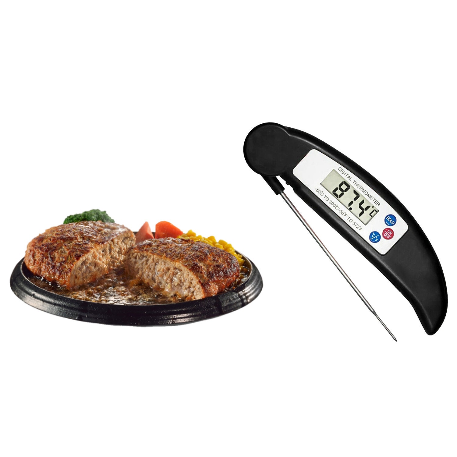 ProThermo Instant-Read Digital Meat Thermometer, Black