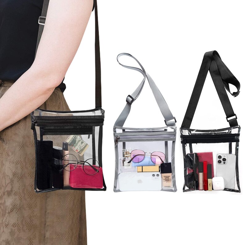 Adjustable Strap Clear Stadium Approved Crossbody Bag Purse Etsy