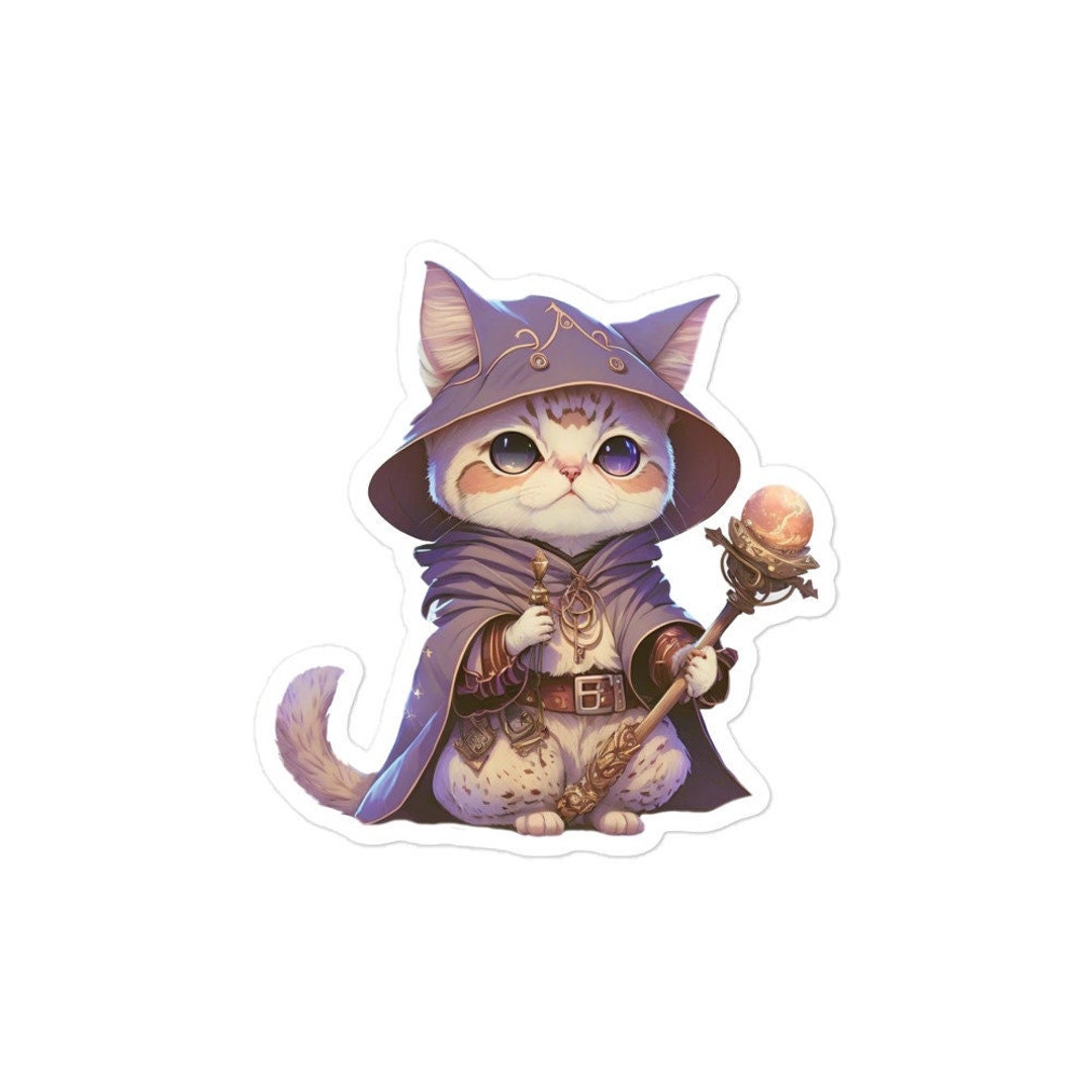 Dnd Sticker Wizard Cat Enchanter: Cute Dnd Sticker Dnd Gifts - Etsy