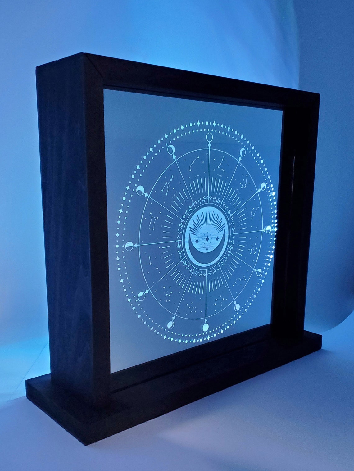 Laser Engraved Mirrored Light Box Night Light Home Décor Etsy