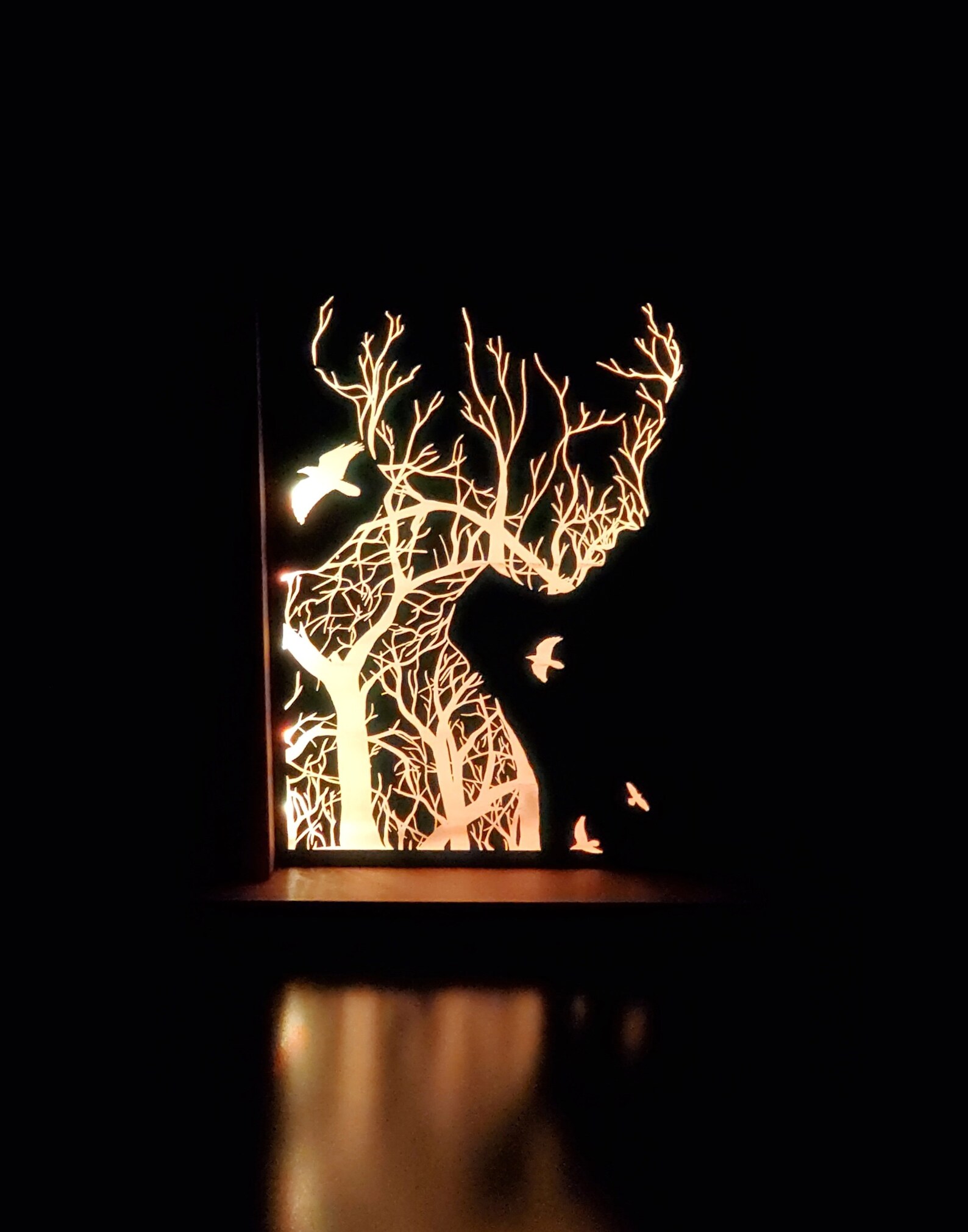 Laser Engraved Glass Light Box Night Light Home Décor Etsy