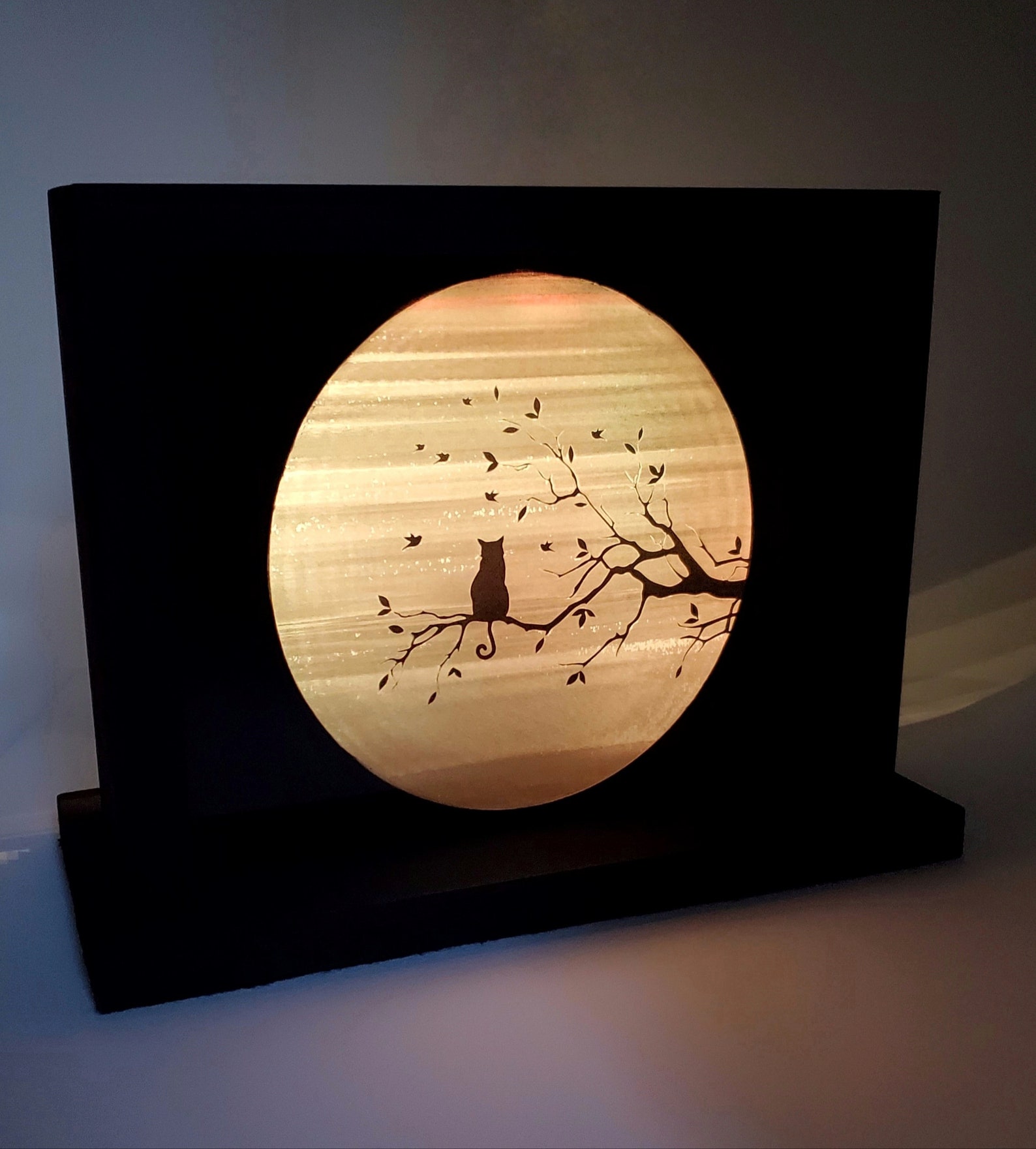 Laser Engraved Glass Light Box Night Light Home Décor Etsy