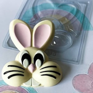 Breakable Bunny Face, 3 part mold, BWB Mold, Easter Bunny Mold