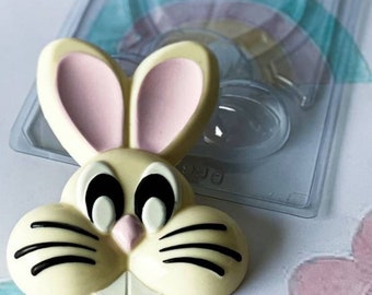 Breakable Bunny Face, 3 part mold, BWB Mold, Easter Bunny Mold