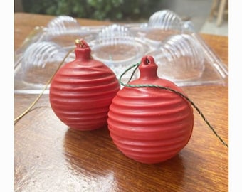 Striped Christmas Ball, Ornament Ball, 50mm, 3 Part Chocolate Mold, BWB mold, Hot Coco Bomb Mold